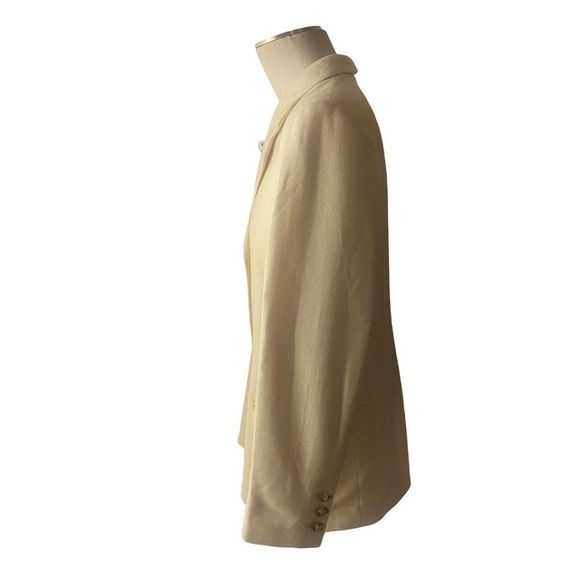 Vintage Escada Margaretha Ley 44 Cashmere Silk Blazer Jacket Beige Tan - Picture 3 of 9